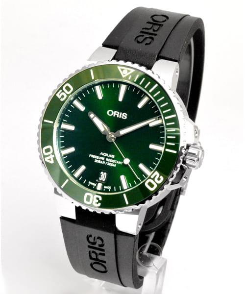 Oris Oris Aquis Date 01 733 7732 4157-07 4 21 64FC, aquis швейцария мужские часы на браслете каучук боковой вид